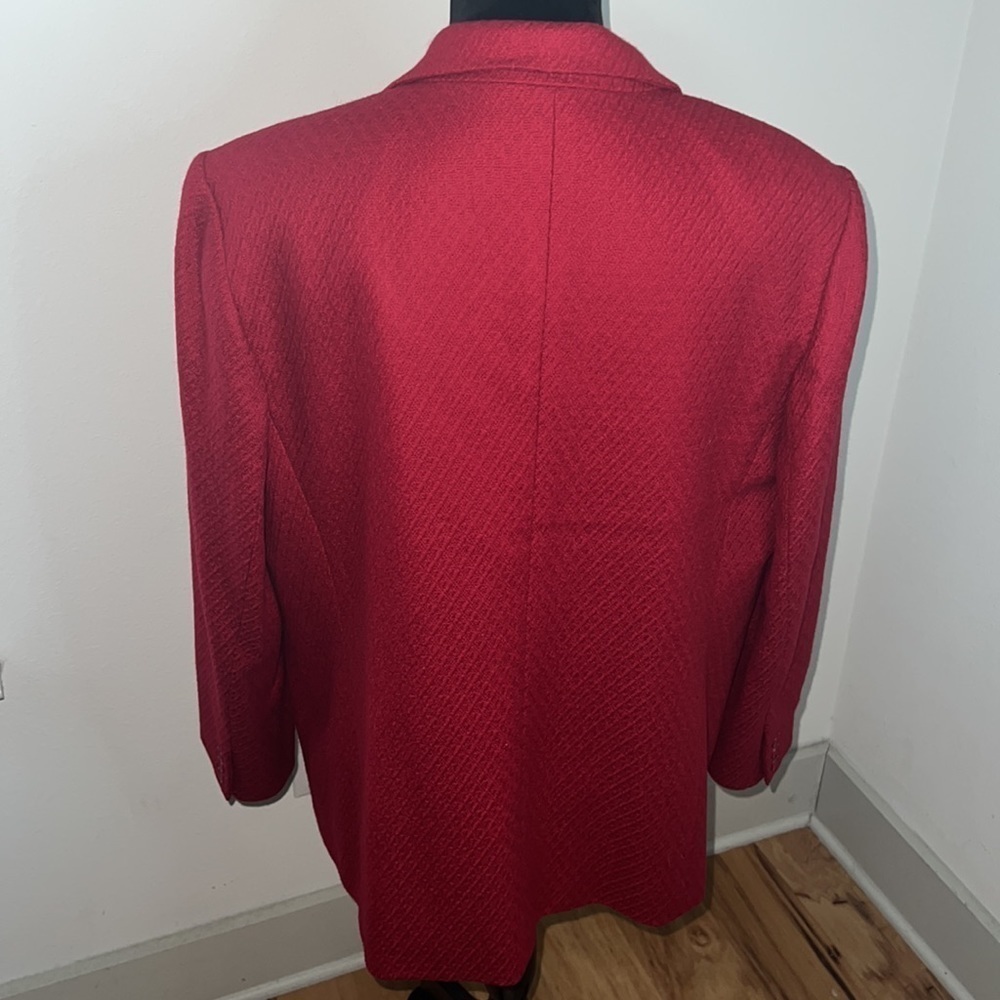 Talbots Red Blazer With Notched Lapel And Structu… - image 4